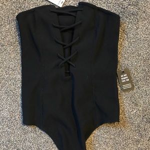 Express black strapless bodysuit